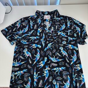 Chubbies Black and Blue Dinosaur Print Men's Shirt